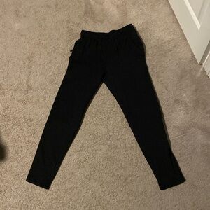 Black polyester workout pants